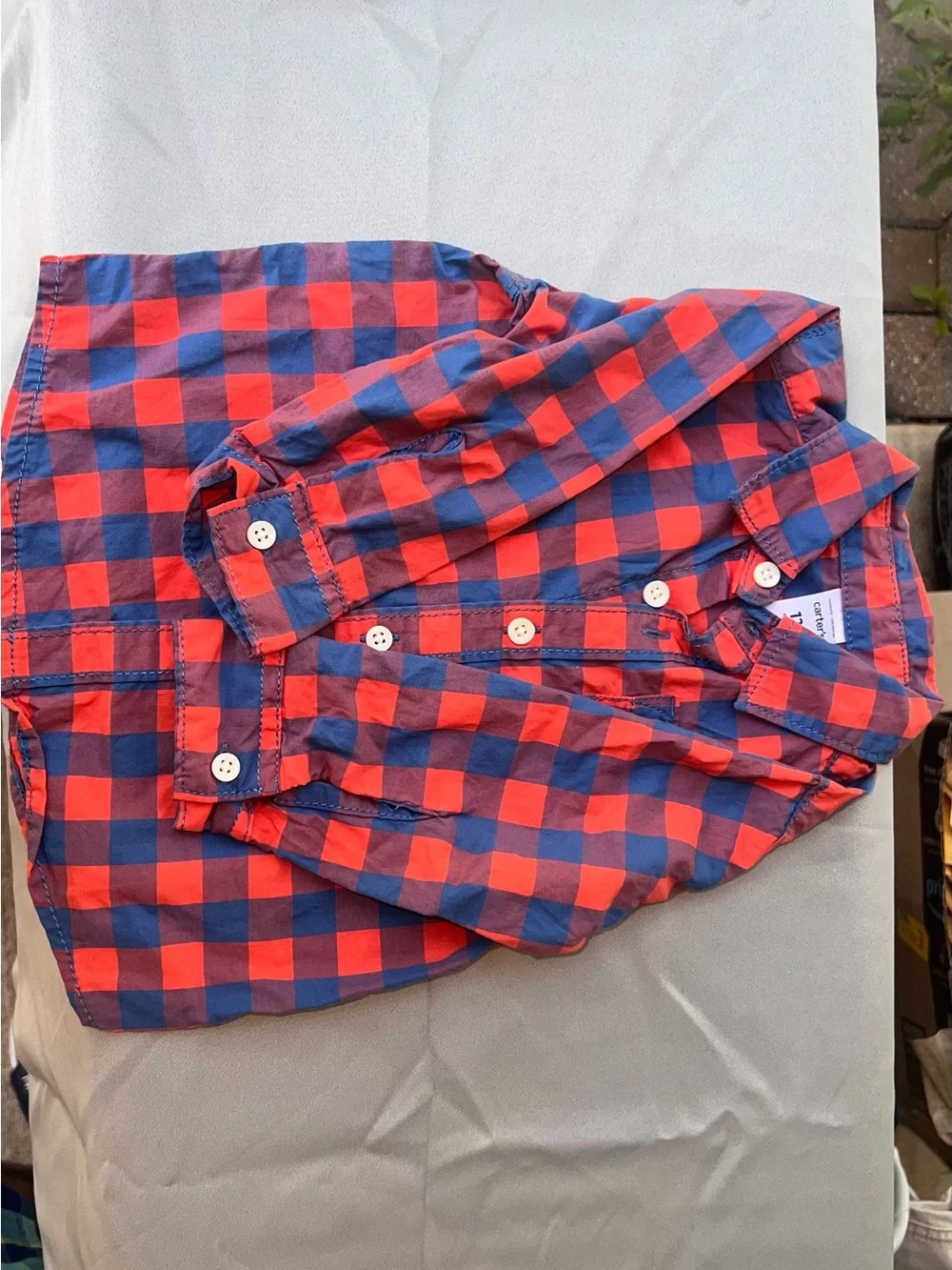 Cat & Jack Pastel Plaid Button-Up Baby Onesie - Mint Pink Yellow Navy